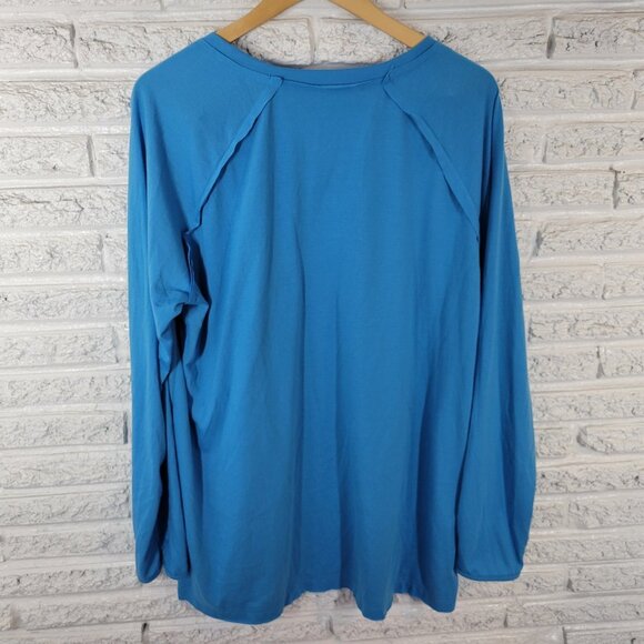 Womens Top 3XL Plus Tee Parrot Margarita Blue Last Call Raglan Sleeve BLU1E - Picture 6 of 9